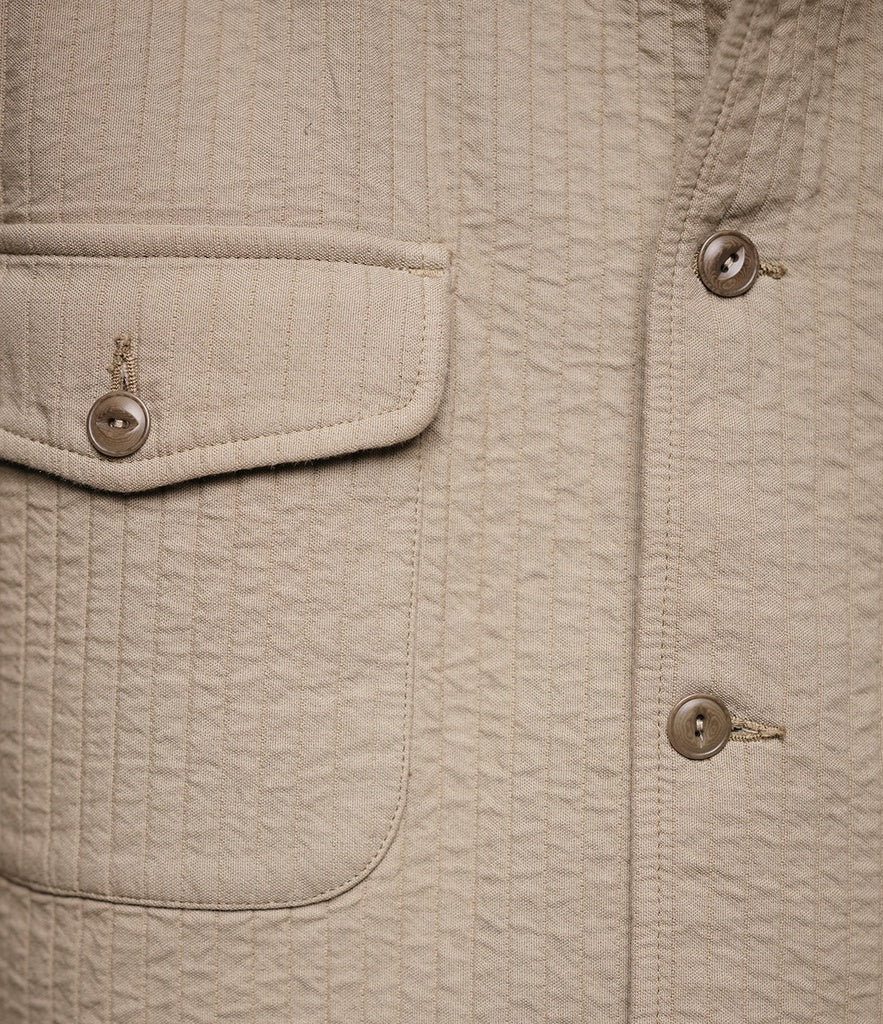 MERZB SHIRT06PAD Padded Cotton Relax Overshirt Dusted Khaki