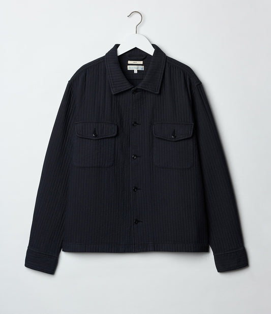MERZB SHIRT06PAD Padded Cotton Relax Overshirt Charcoal