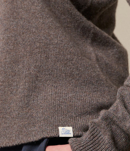 MERZB SKCN01 Lightweight Merino Wool Cashmere Silk Raglan Sweater Grain