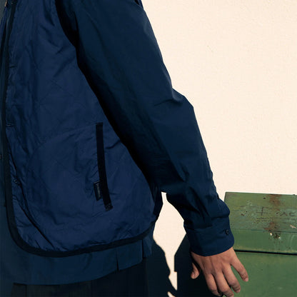 LVH Unwadded Lightweight Dry Waxed Cotton Gilet Dark Navy