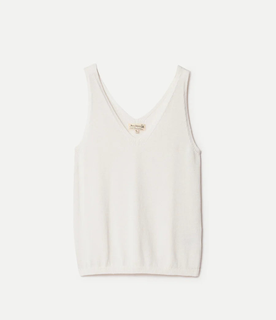 MERZB WKTOP01 Knitted Tank Top Organic Cotton White