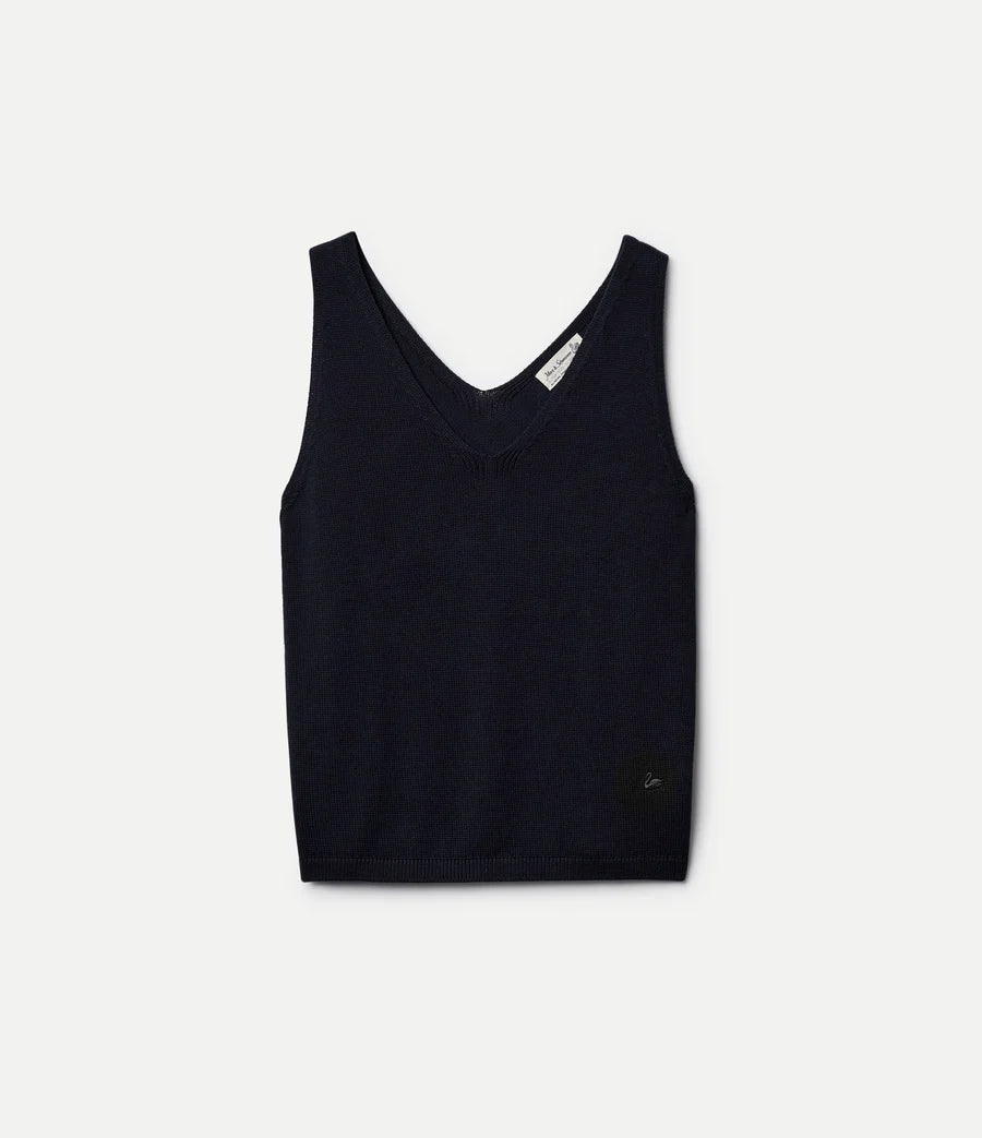 MERZB WKTOP01 Knitted Tank Top Organic Cotton Black