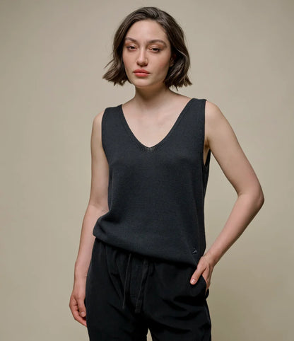 MERZB WKTOP01 Knitted Tank Top Organic Cotton Black