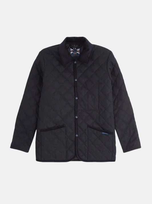 LVH DENHAM Wool Mix Quilted Jacket Charcoal