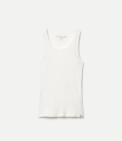 MERZB Fine Ribbed Cotton Women's Singlet White