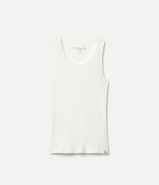 MERZB Fine Ribbed Cotton Women's Singlet White