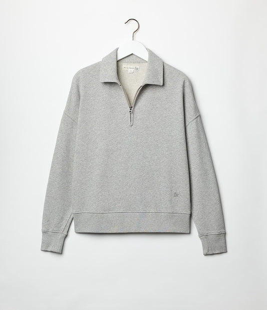 MZB ZIPC01 Zip Collar Sweatshirt 11oz Grey Mel