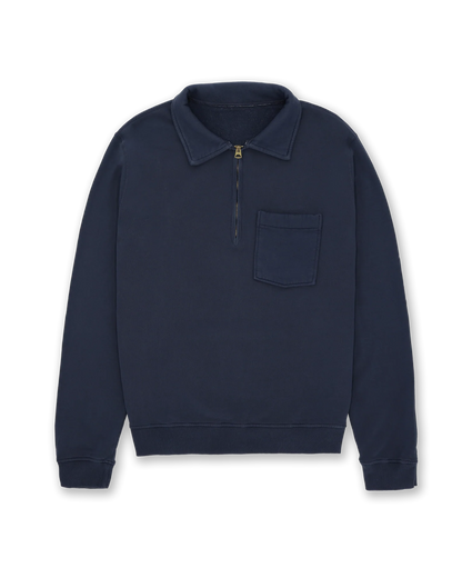 FTA YALEPM Long Sleeves Half Zip Sweatshirt Indigo