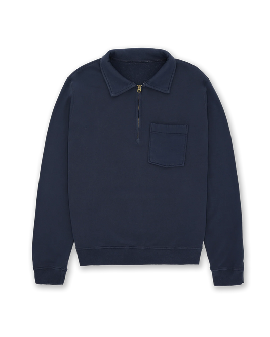 FTA YALEPM Long Sleeves Half Zip Sweatshirt Indigo