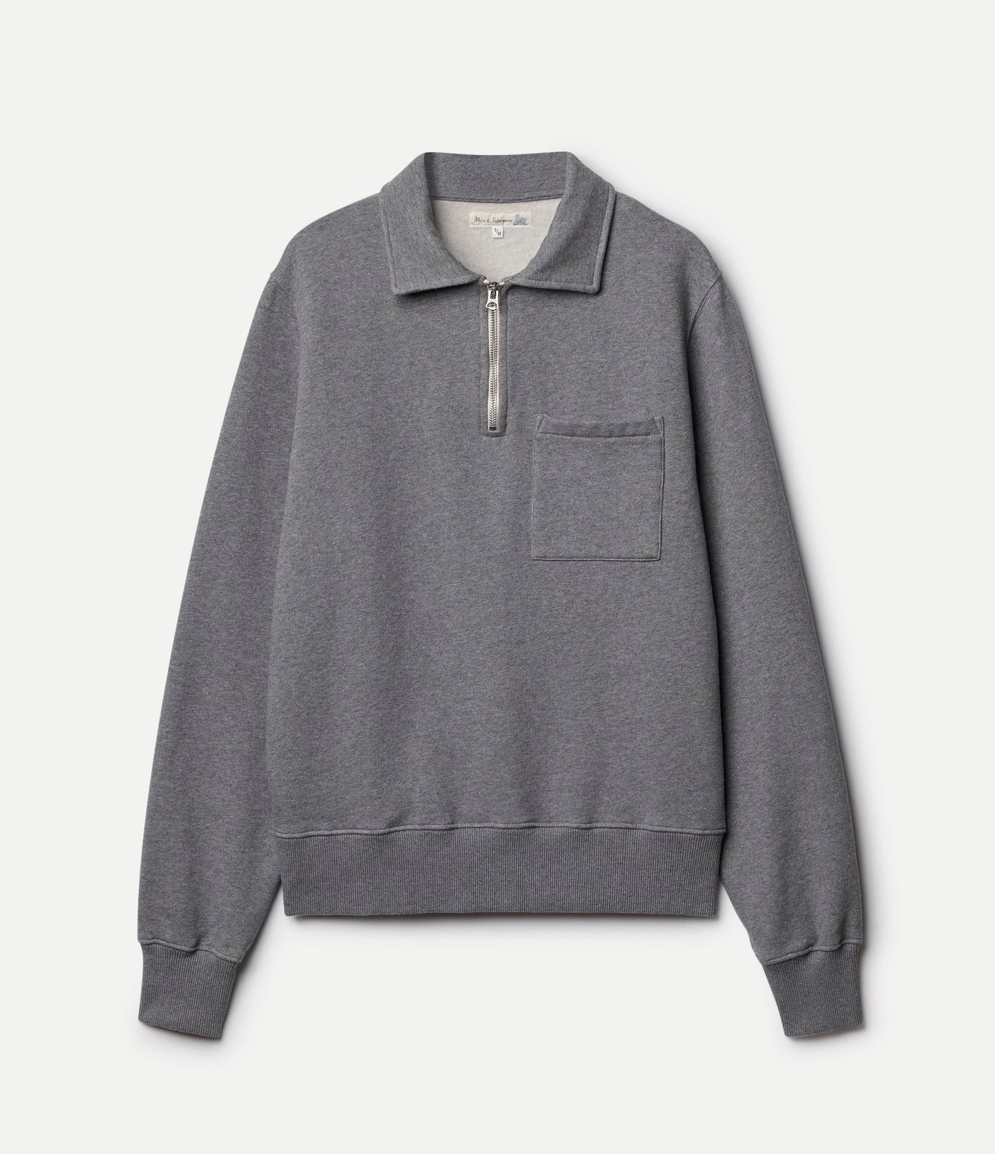 MZB ZIPC01 Zip Collar Sweatshirt 11oz Grey Mel
