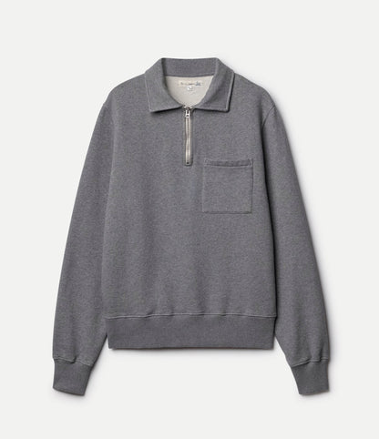MZB ZIPC01 Zip Collar Sweatshirt 11oz Grey Mel