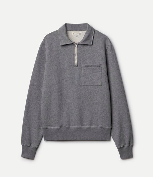 MZB ZIPC01 Zip Collar Sweatshirt 11oz Grey Mel