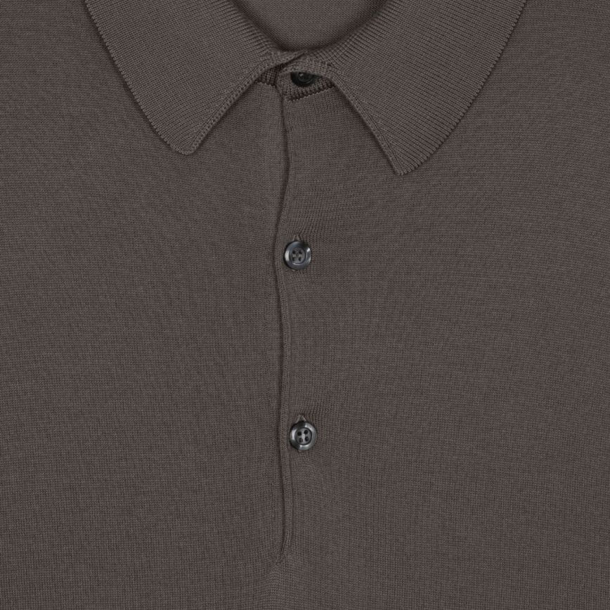 JSY ADRIAN Men Sea Island Cotton Polo Shirt Beige Musk