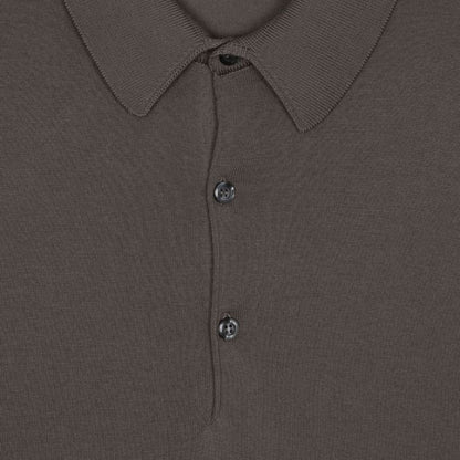 JSY ADRIAN Men Sea Island Cotton Polo Shirt Beige Musk