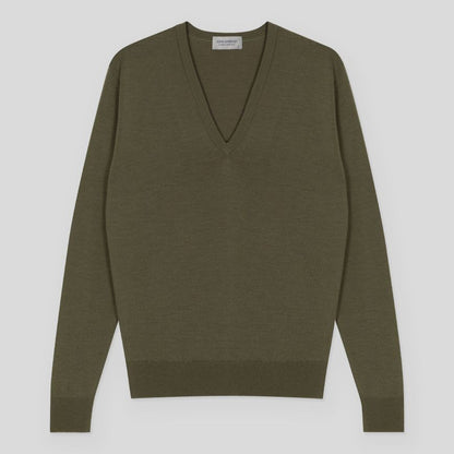 JSY AILSA Women Merino V-Neck Pullover Mansfield Green