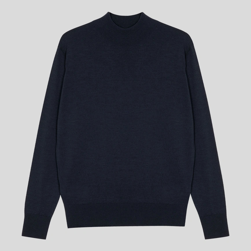 JSY AMITY Women Merino Mock Neck Pullover Midnight