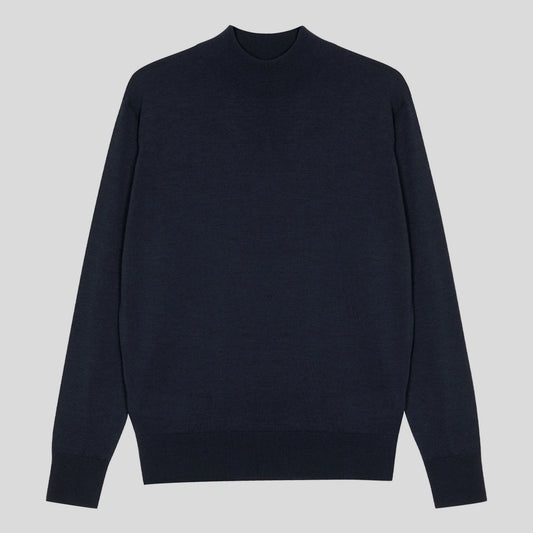 JSY AMITY Women Merino Mock Neck Pullover Midnight