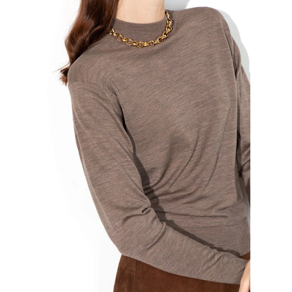 JSY AMITY Women Merino Wool MN LS Sweater Mushroom