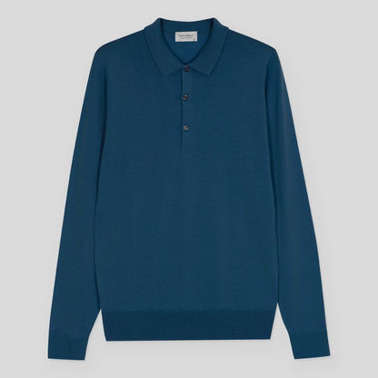JSY BELPER Men Merino Wool Shirt LS Montagu Blue