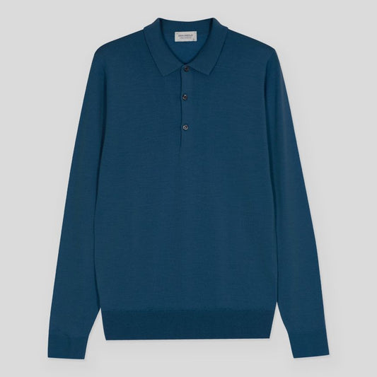 JSY BELPER Men Merino Wool Shirt LS Montagu Blue