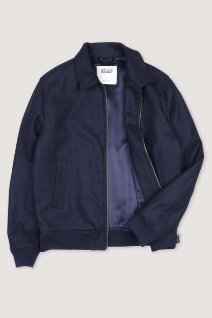 VSR Padded Water repellent virgin wool zip jacket Navy