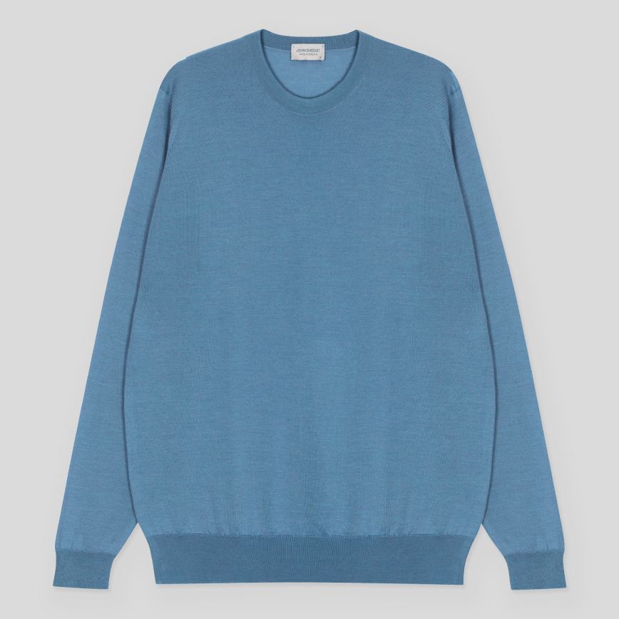 JSY DARLEY Men Merino X Cotton Pullover Ocean