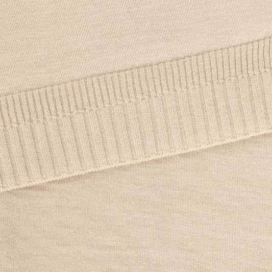 JSY FLINN Merino Ribbed Long Polo Shirt Kafka Beige