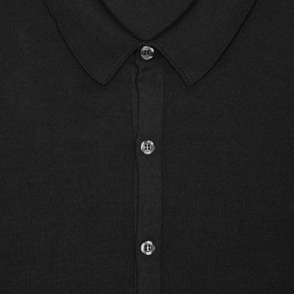 JSY FOLKE Men Sea Island Cotton Full Button Shirt Black