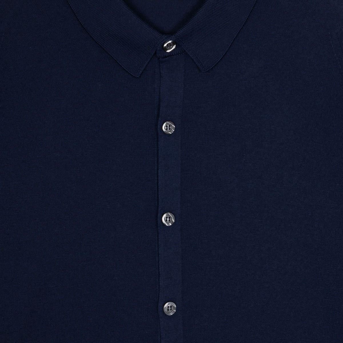 JSY FOLKE Men Sea Island Cotton Full Button Shirt Navy