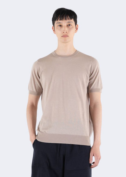 JSY HILCOTE Men Merino X Cotton T-Shirt Oat