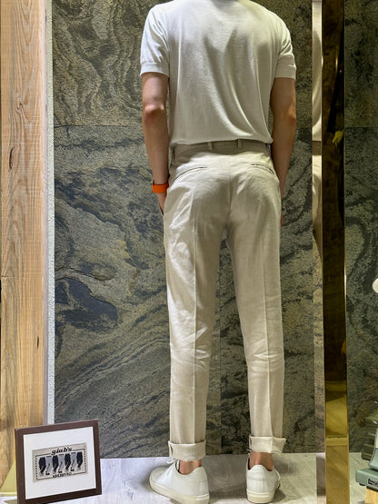 GBS MASACCIO/M1 Trousers Linen Blend Beige