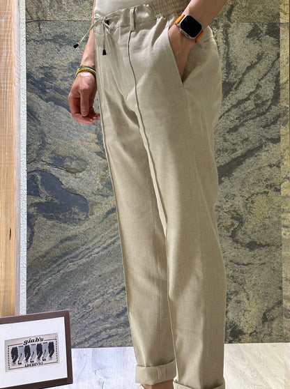 GBS MASACCIO/M1 Trousers Linen Blend Beige