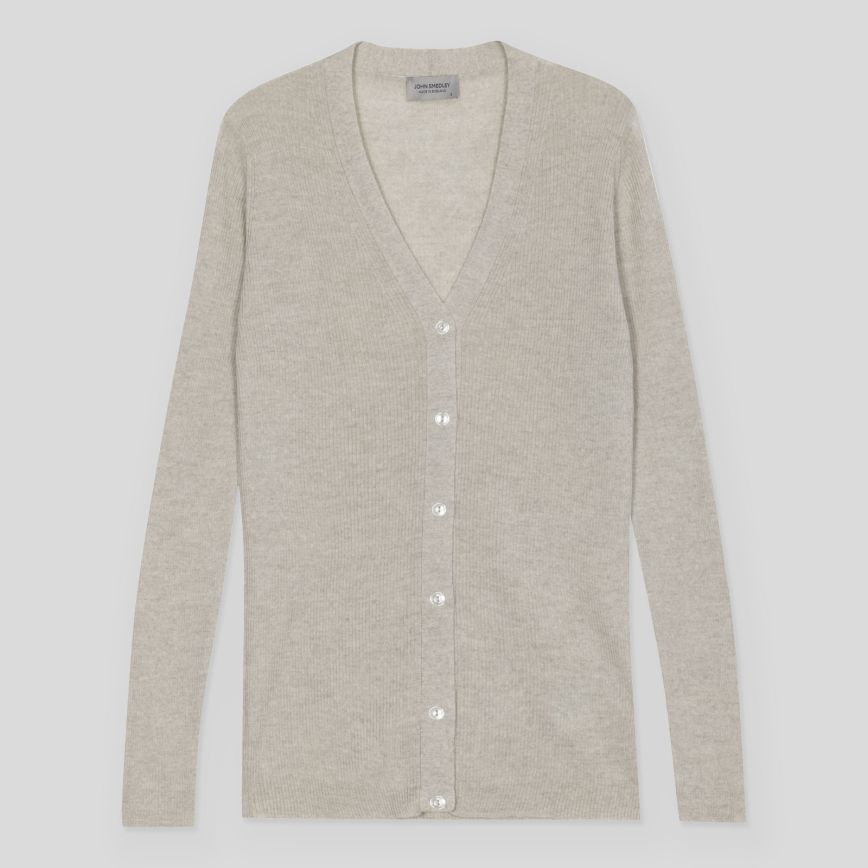 JSY JEUNE Women Merion V-Neck Cardigan Grey Fleece