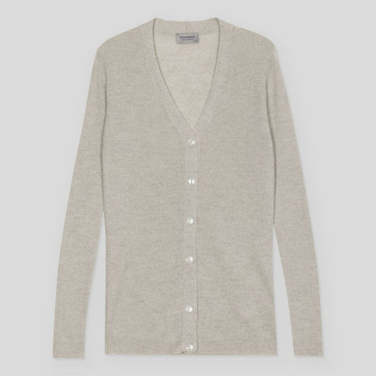 JSY JEUNE Women Merion V-Neck Cardigan Grey Fleece