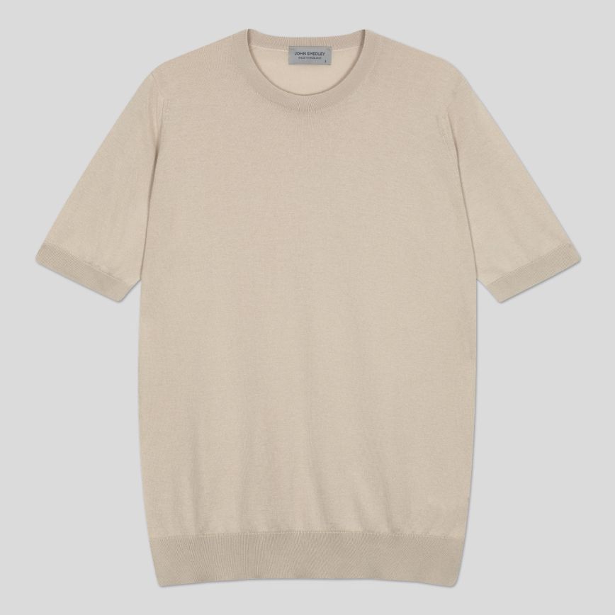 JSY KEMPTON Men Sea Island Cotton Pullover Almond