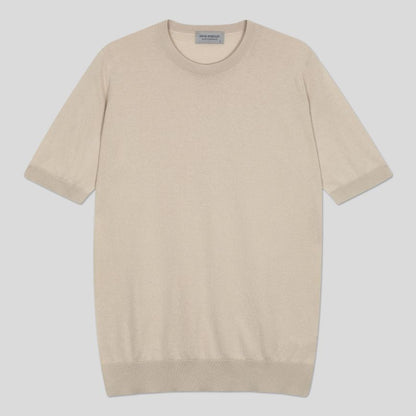 JSY KEMPTON Men Sea Island Cotton Pullover Almond