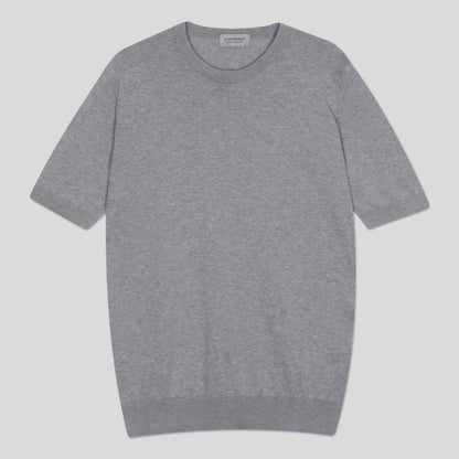 JSY KEMPTON Men Sea Island Cotton T-Shirt Silver