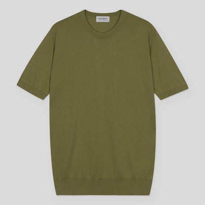 JSY KEMPTON Men Sea Island Cotton T-Shirt Tarragon