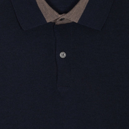 JSY LAND Men Merino Wool Colour Block Collar Shirt Col.3 Midnight / Mushroom