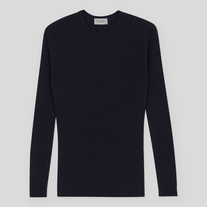 JSY NOLAH Women Merino Ribbed Pullover Midnight