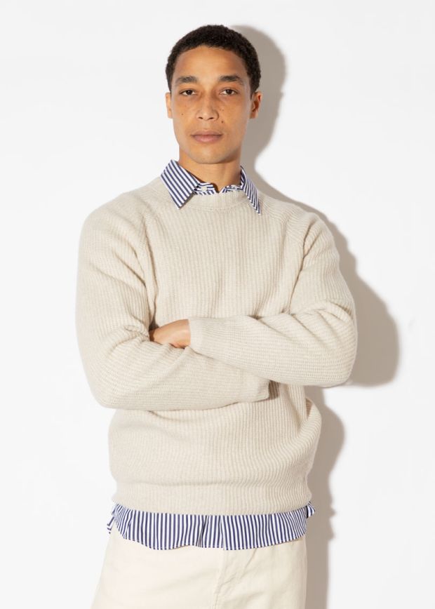 JSY OXNARD Men Cashmere/ Merino Pullover Pampas