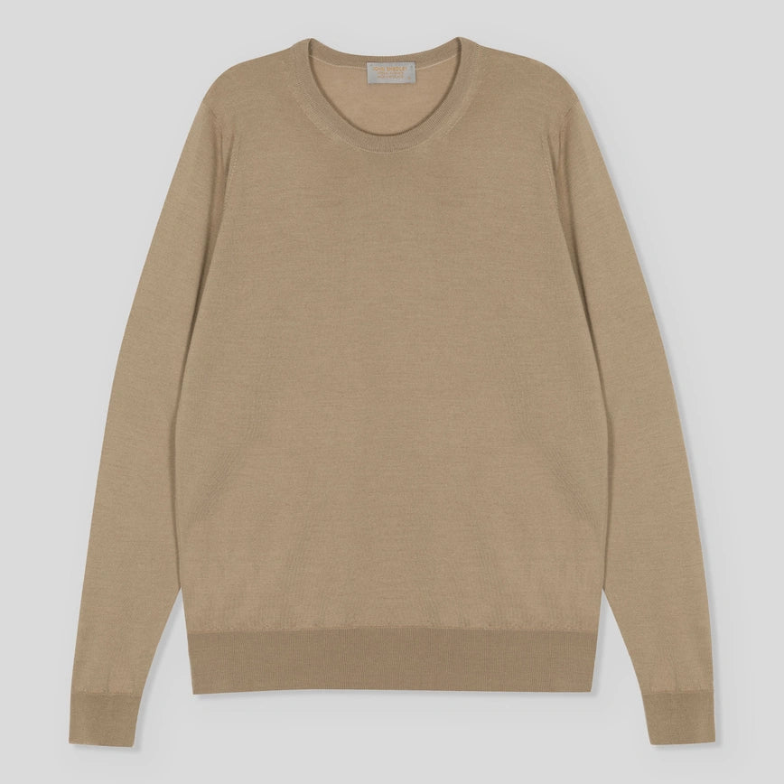 JSY Men Cashmere and Silk Long Jumper Camel