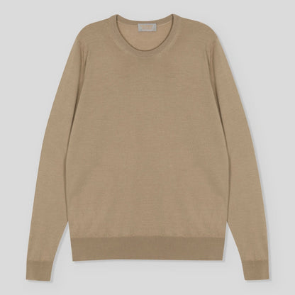 JSY Men Cashmere and Silk Long Jumper Camel