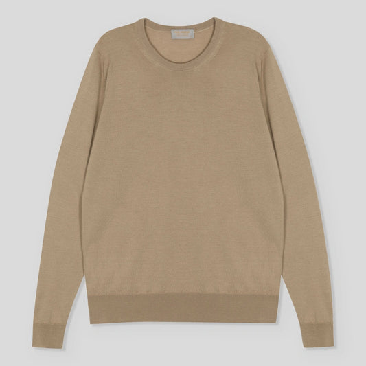 JSY Men Cashmere and Silk Long Jumper Camel