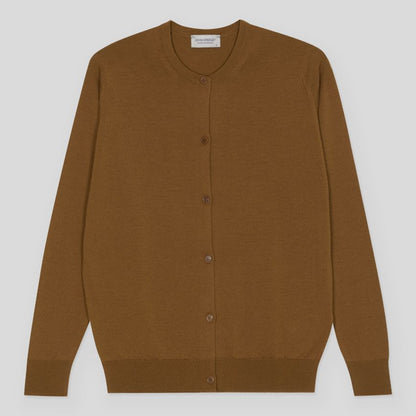 JSY PIPPA Women Merino Crew Neck Cardigan Keats Bronze