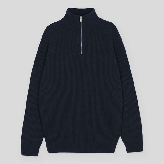 JSY RYKER Men Cashmere/ Merino Half Zip Pullover Midnight