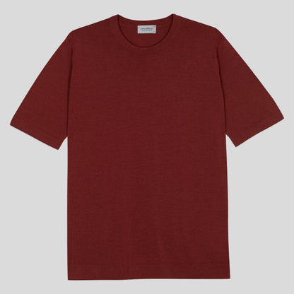 JSY TOBIAS Men Merino Wool CN SS T-Shirt Red Jasper