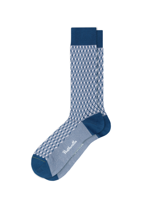 PTA VAUGHAN Two-Colour Lattice Jacquard Cotton Socks