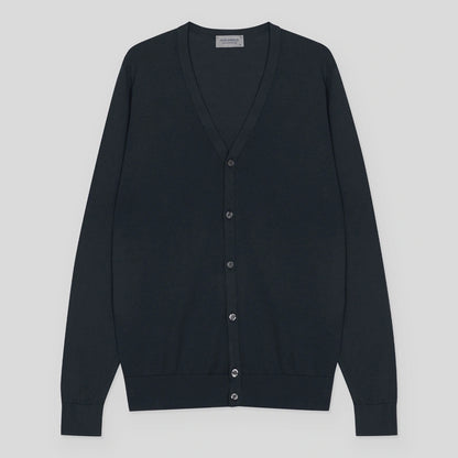 JSY WHITCHURCH Men Sea Island Cotton Cardigan Flint