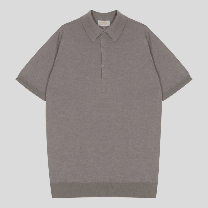 JSY Men Cashmere and Silk Polo Shirt Oyster